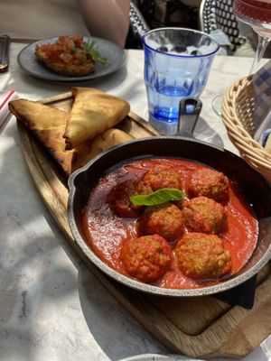 Vegan meatballs (starter)   at Lucia in York