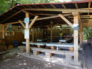 Kitchen with all supplies you need. Also had nature friendly soap for dishes at ECO River Camp in Globoko