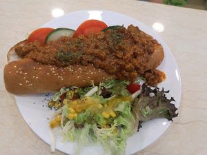 Hot dog at Reineckea Cafe 吉祥草 in Hong Kong Island