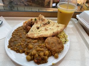 Lunch offer and mango lassi  at Veggie House in Weiterstadt