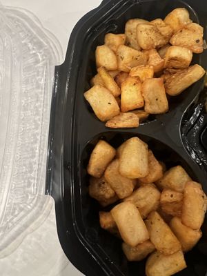 Potatoes and spicy vegan collards  at Flying Biscuit Cafe in Greenville