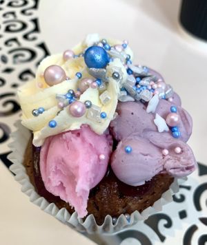 Sparkly chocolate cupcake  at Seaside Patisserie in Margate