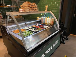 Many different salads  at Det Sunde Køkken in Koege