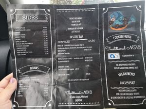 Vegan menu 2021 at Traditional no8 in Whitland