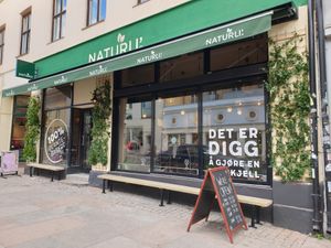 Restaurant front at Naturli' in Oslo