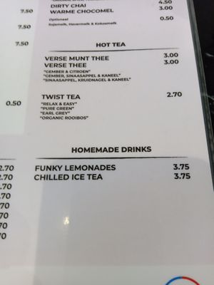 Tea menu at Kushiin in Nijmegen