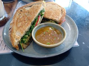 Vegan green toastie at Kushiin in Nijmegen