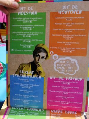Menu at Elixer in Amsterdam