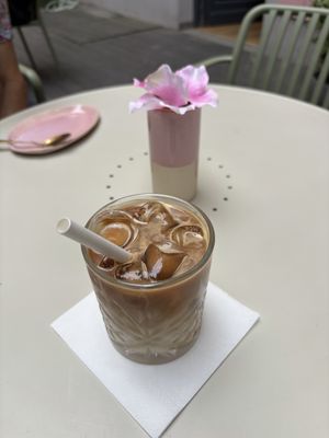 Iced oat milk latte with vanilla   at Chloé Cafe in Prague