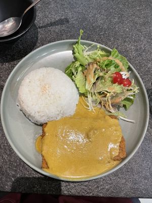 Pork cutlet rice and curry  at Green Entrance 入素 in New Territories