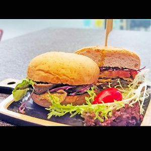 Vegetarian Beef Satay Burger 沙嗲牛肉純素漢堡 at Green Entrance 入素 in New Territories