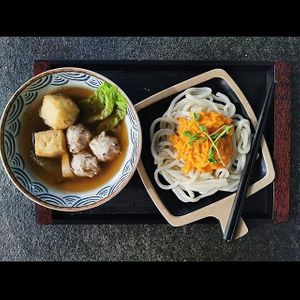 Vegetarian Crab Roe Udon 素蟹粉烏冬定食 at Green Entrance 入素 in New Territories