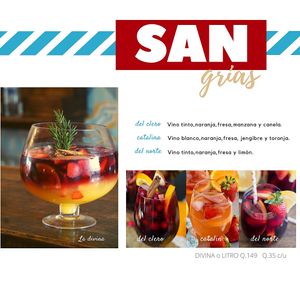 Sangrias at 7A Norte Pizzeria in Antigua