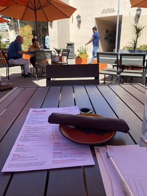 Cute outdoor seating   at Puesto At The Headquarters in San Diego