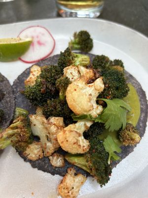 Vegetable mole taco was quite tasty. The tortillas are “hecho de mano” (handmade) and you can taste the differencee  at Puesto At The Headquarters in San Diego