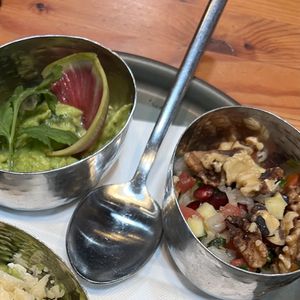 guac sampler (two of them are vegan)  at Puesto - Mission Valley in San Diego