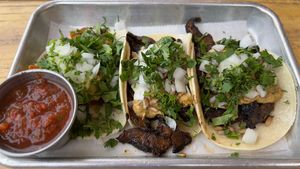 Mushroom tacos and tofu taco  at Switchback in Durango