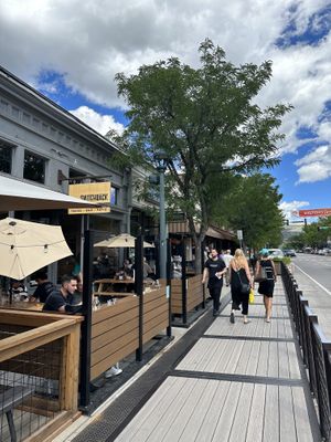 Store front with patio  at Switchback in Durango