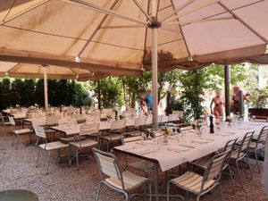 Dining section at Dampfzentrale in Bern