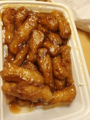 Orange/ Sesame Meatless Chicken  at Yum Yum Hunan in San Francisco