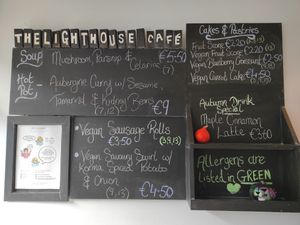 Menu at Lighthouse Cafe in Galway
