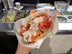 Falafel pita at Maoz - Saint Andre des Arts in Paris