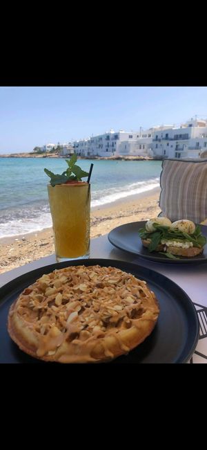 Protein waffle at Fotis All Day Bar in Naoussa
