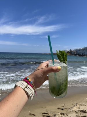 Homemade lemonade   at Fotis All Day Bar in Naoussa