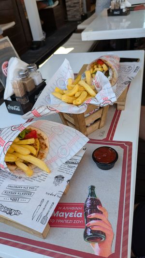 2 gyros and fries at Kantina Grill in Corfu