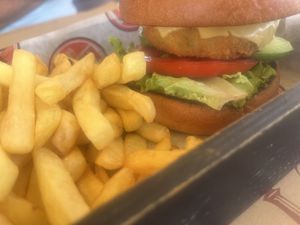 Vegan burger   at Kantina Grill in Corfu