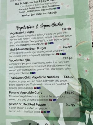 Vegetarian and vegan menu September 2021  at The Old Court Hotel in Ross-on-wye