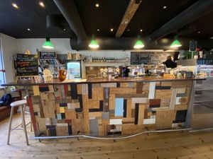 The bar at Café Mellemfolk in Aarhus