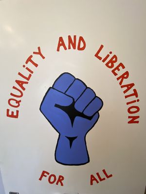 Equality, liberate, fraternite at Café Mellemfolk in Aarhus
