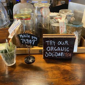 The tea selection at Café Mellemfolk in Aarhus