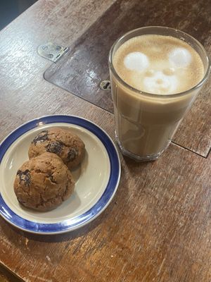 cookies and a bear coffeee  at Café Mellemfolk in Aarhus