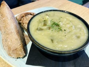 Potato and leek soup   at Stiles in Ambleside