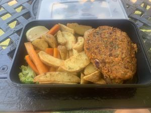 Patty with wedges  at The Healthy Way in Paphos