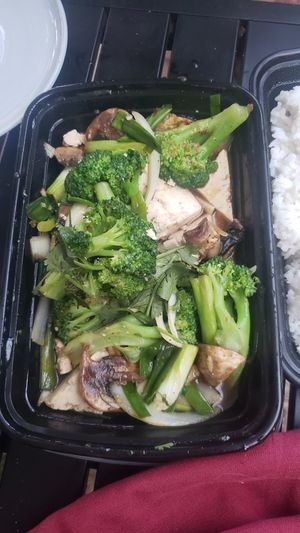 The Garlic Lovers stir fry. Had no taste and definitely didn't have any garlic. at Basil Vegan Kitchen in Portland