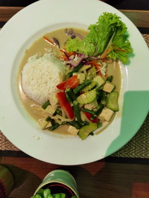 Spicey green Thai Curry with tofu at Bangkok Am See in Friedrichshafen