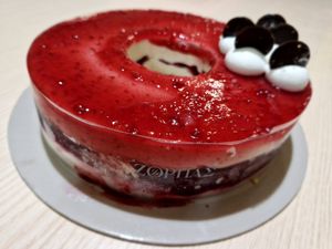 Cherry cake at Zorbas Bakery in Paphos