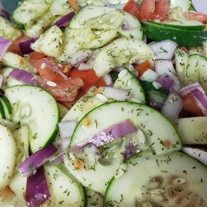 Cucumber salad at Zest Garden Cafe in Lincoln City