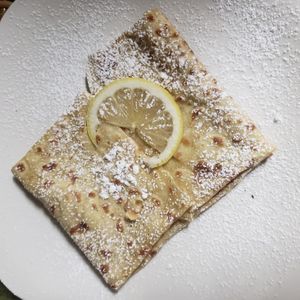 Lemon zest crepe at Zest Garden Cafe in Lincoln City