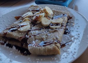 Almond butter, banana, and date syrup 😋 at Zest Garden Cafe in Lincoln City