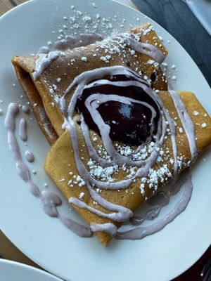 Vegan blueberry delight crepe at Zest Garden Cafe in Lincoln City