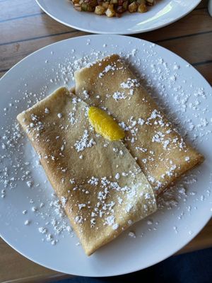 Vegan lemon zest crepe at Zest Garden Cafe in Lincoln City