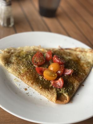 Zesto Pesto Vegan Crepe at Zest Garden Cafe in Lincoln City