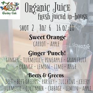 We have since removed grapefruit from the Ginger Punch - new flavors regularly! Build your own blend on our website! at Zest Garden Cafe in Lincoln City