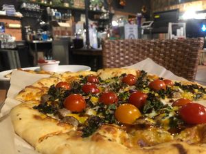 Now serving pizza! Classic or Gluten free with no upcharge, both are from scratch and vegan and we have vegan cheese and pepperoni! at Zest Garden Cafe in Lincoln City