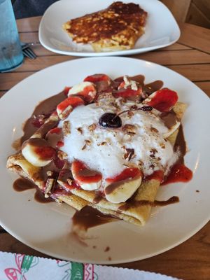 The banana split crepe at Zest Garden Cafe in Lincoln City