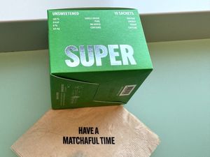 Unsweetened matcha powder in a box (10 sachets)  at Super Matcha 슈퍼말차 in Seoul